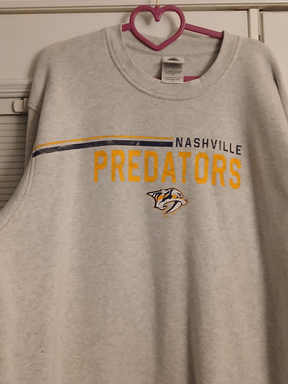 NHL Nashville Predators Gray Sweatshirt with Yellow & Navy Logo